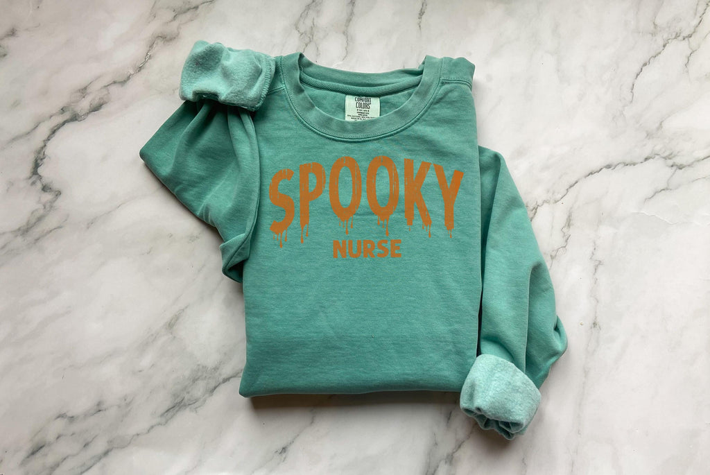 Spooky Ghost Nurse Sweatshirt: Halloween Boo Crew, Medical Gift