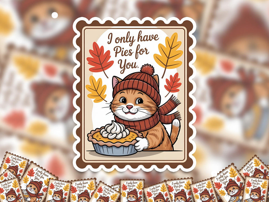 I only have pies for you Stamp Sticker, Spooky Halloween Waterproof Decal for tumbler, kindle