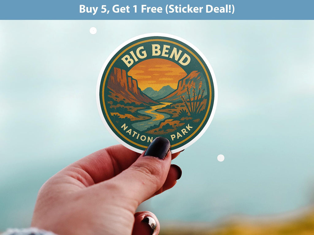 Big Bend National Park Sticker, Retro Vinyl Waterproof Decal, Vintage USA Travel Collection