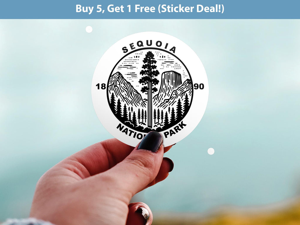 Sequoia National Park Sticker, Kiss-Cut Vinyl, Waterproof USA Decal Badge Collection