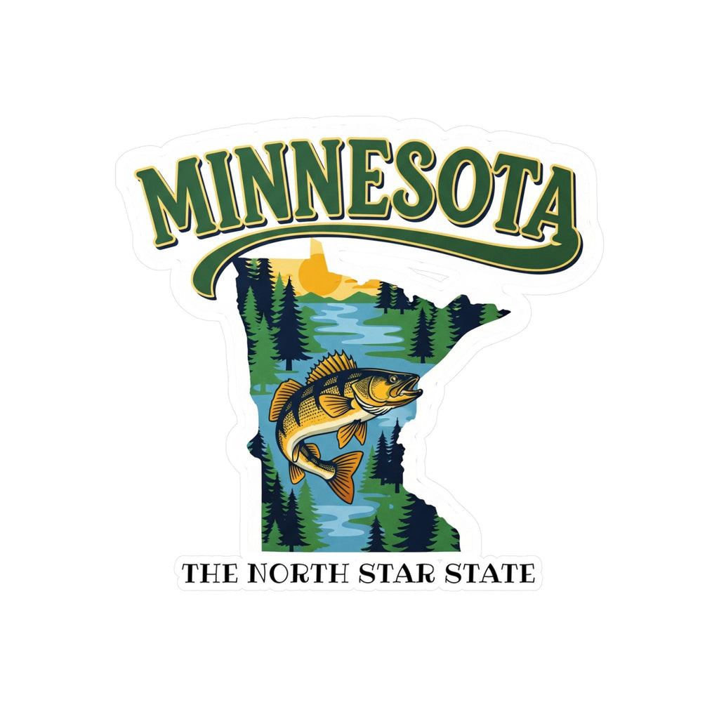 Minnesota State Sticker, USA Kiss-Cut Vinyl, Landmark Waterproof Decal, United States Travel Collection