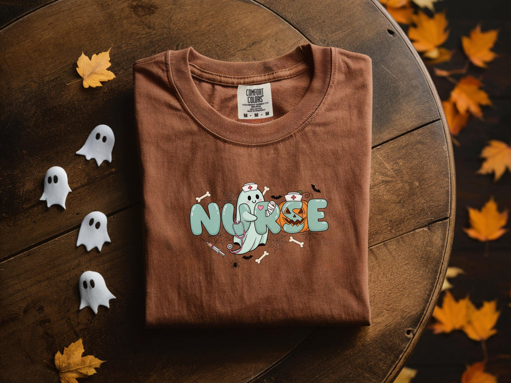 Retro Nurse Halloween Sweatshirt, Funny RN Top in Retro College Font, Cute Fall Apparel, Cozy Autumn Outfit, Unique Gift for Nurse