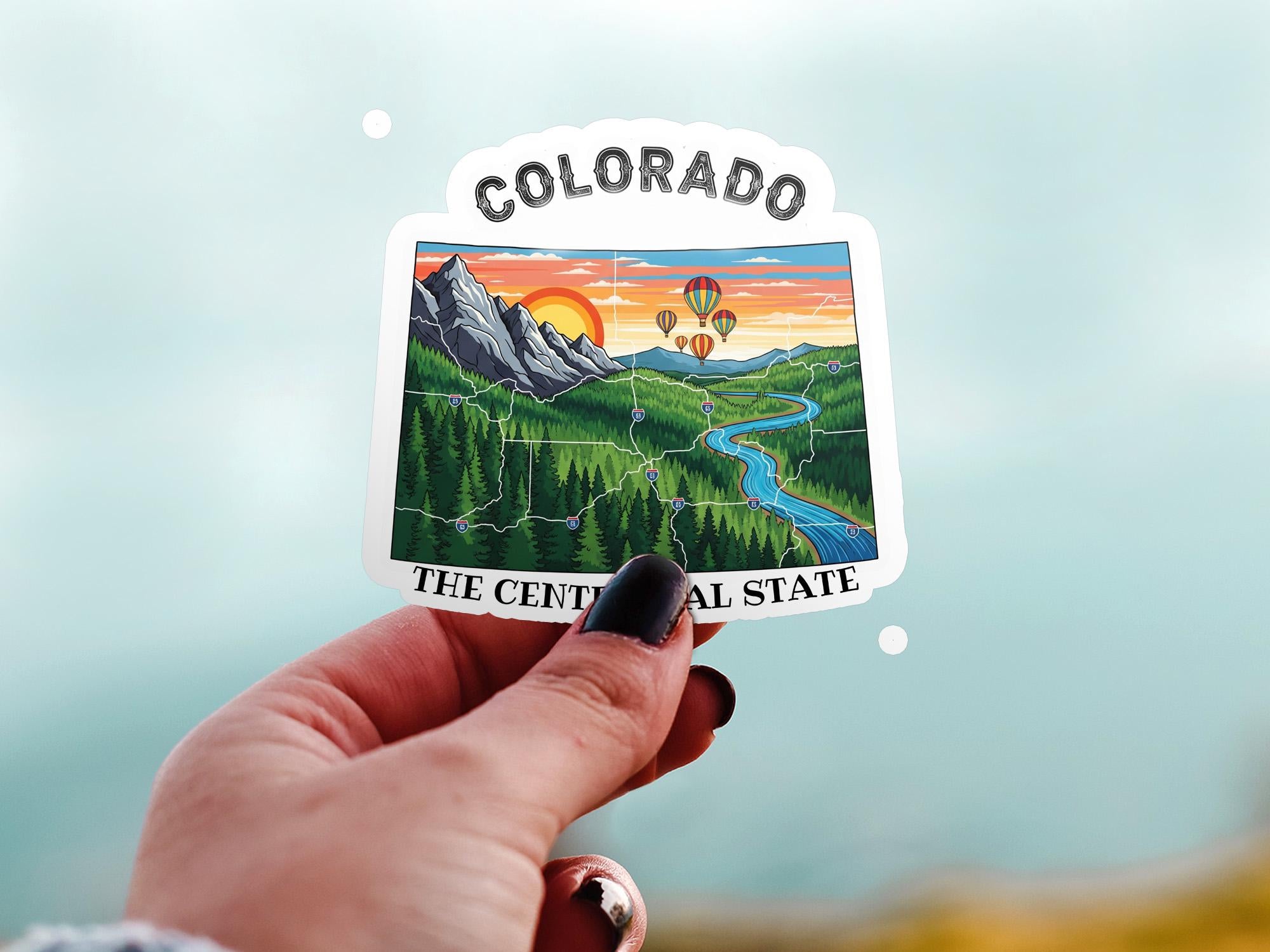 Colorado State Sticker, USA Kiss-Cut Vinyl, Landmark Waterproof Decal, United States Travel Collection