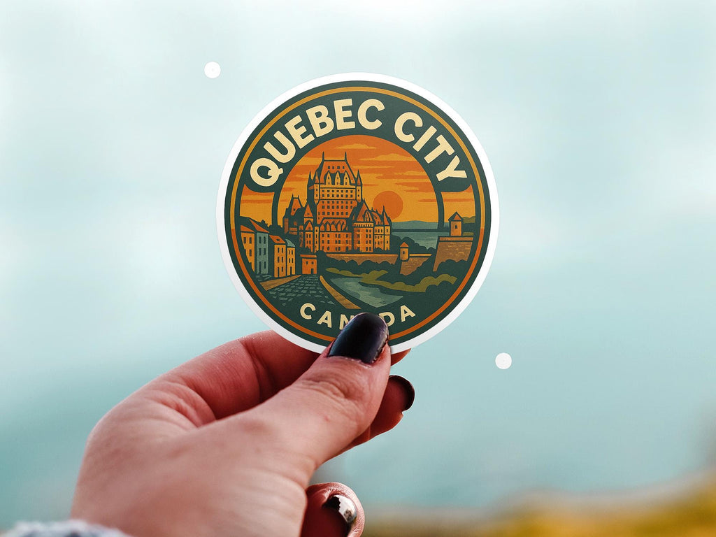 Quebec City Canada Kiss-Cut Vinyl, Waterproof Decal, Retro Travel Lover Collection