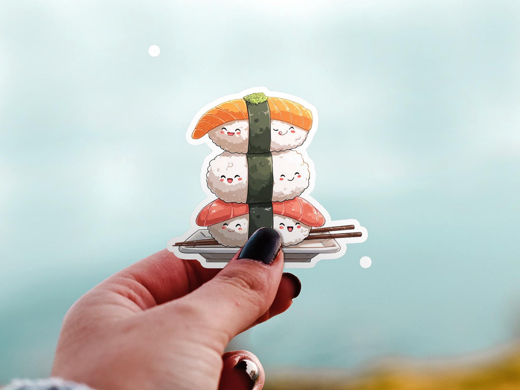 Sushi Family Kawaii Sticker: Waterproof Vinyl Decal for Laptop & Tumbler