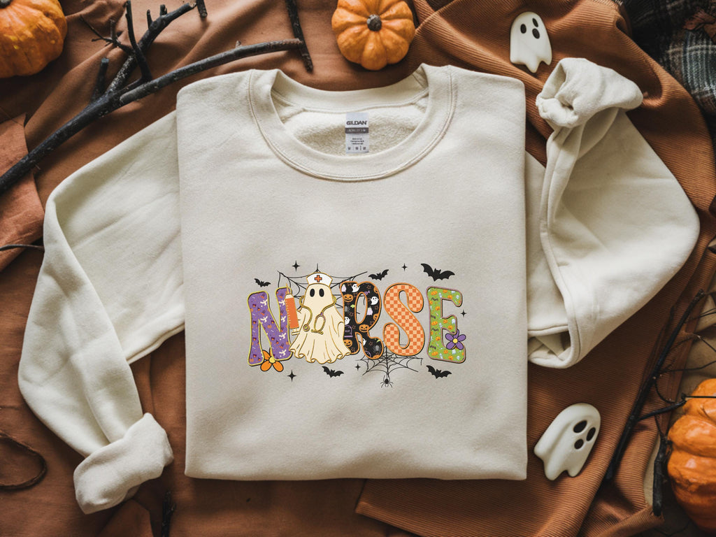 Spooky Ghost Nurse Halloween Shirt: Medical Staff Costume