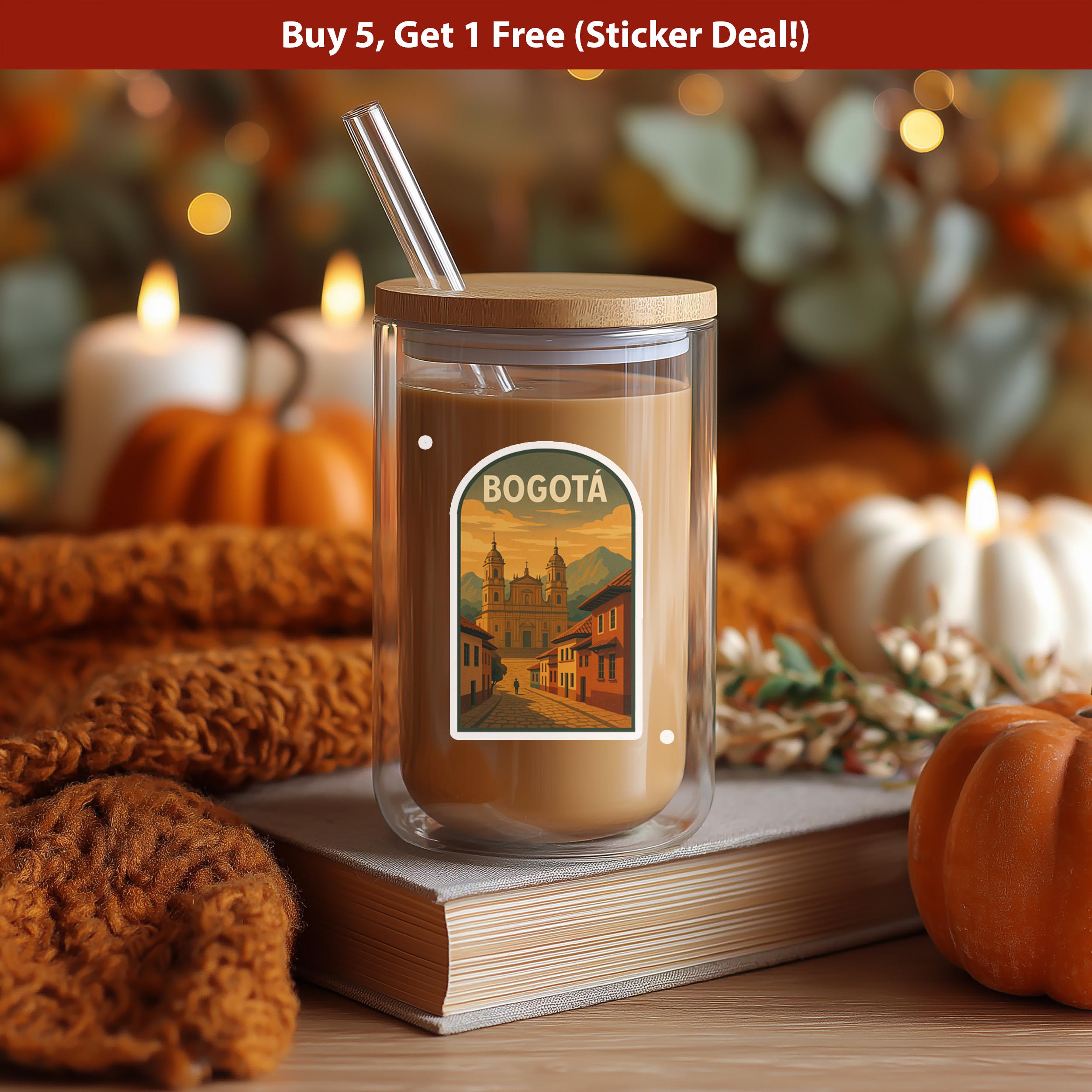 Bogota Sticker, Vintage City Vinyl Decal, Retro Travel Lover Collection, Journal Scrapbook