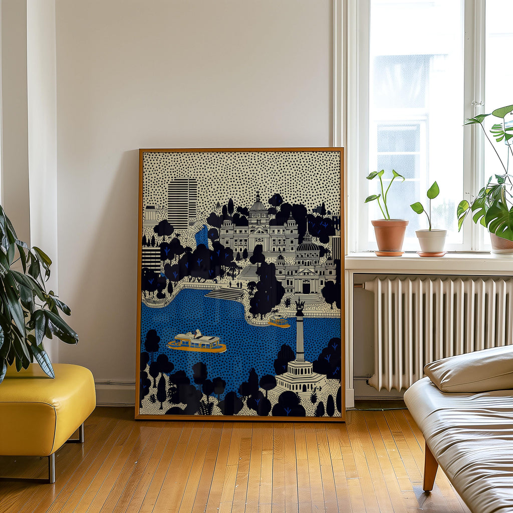 Mexico City Mexico Wall Art Print, Pop Art Modern Large Size Poster Mexican Travel Gift Canvas