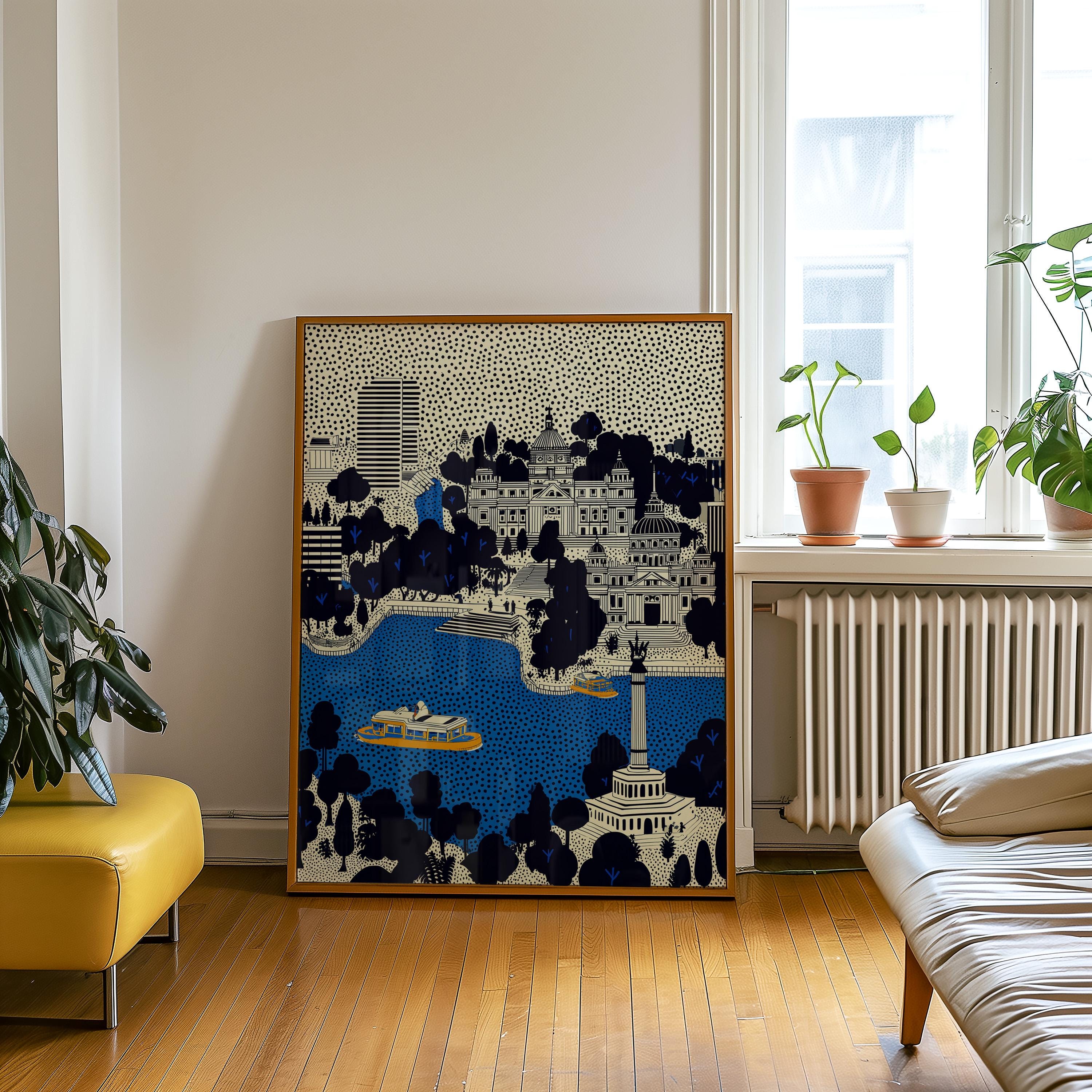 Mexico City Mexico Wall Art Print, Pop Art Modern Large Size Poster Mexican Travel Gift Canvas