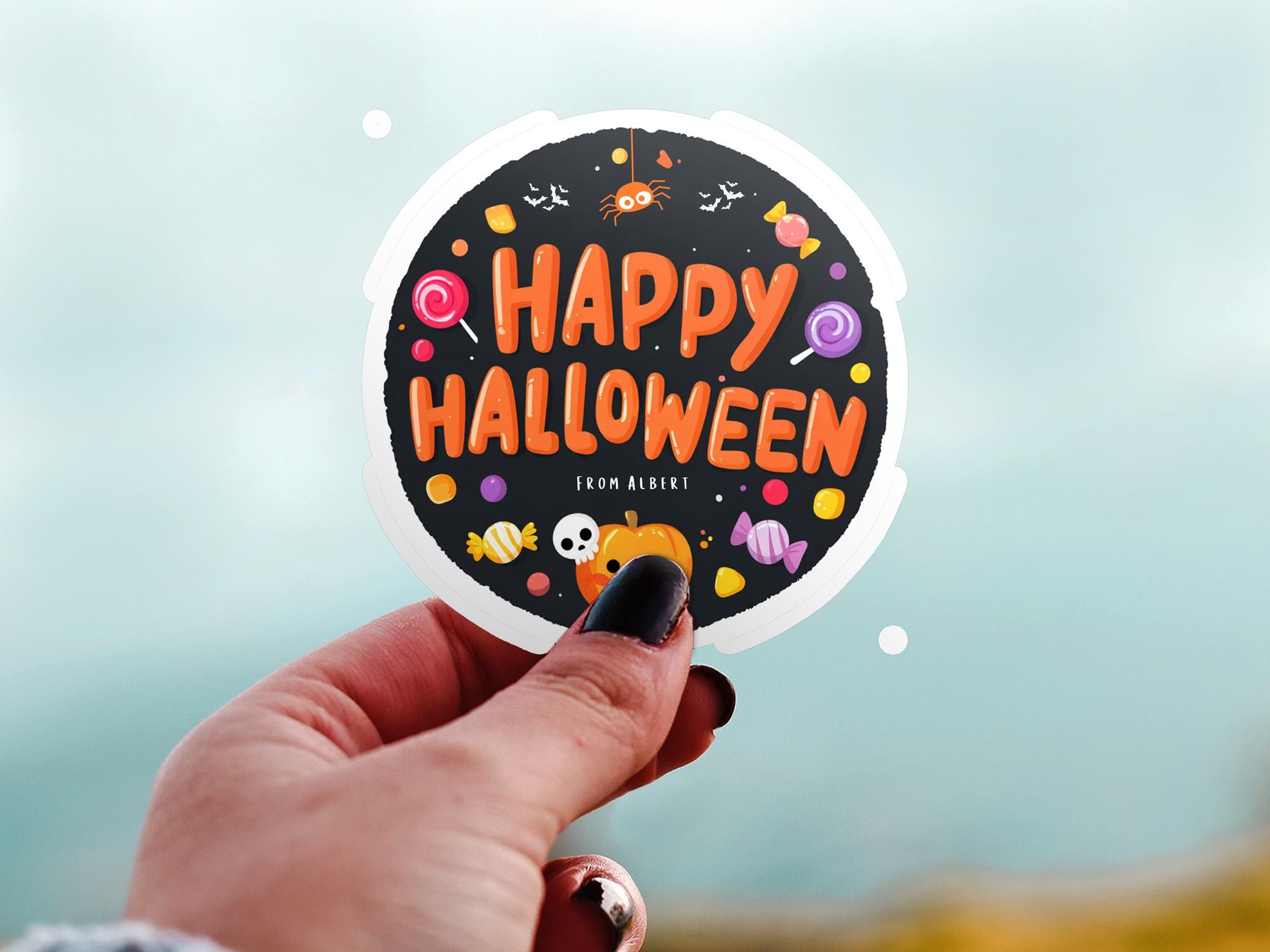Custom Halloween Sticker: Personalized Waterproof Vinyl Decal