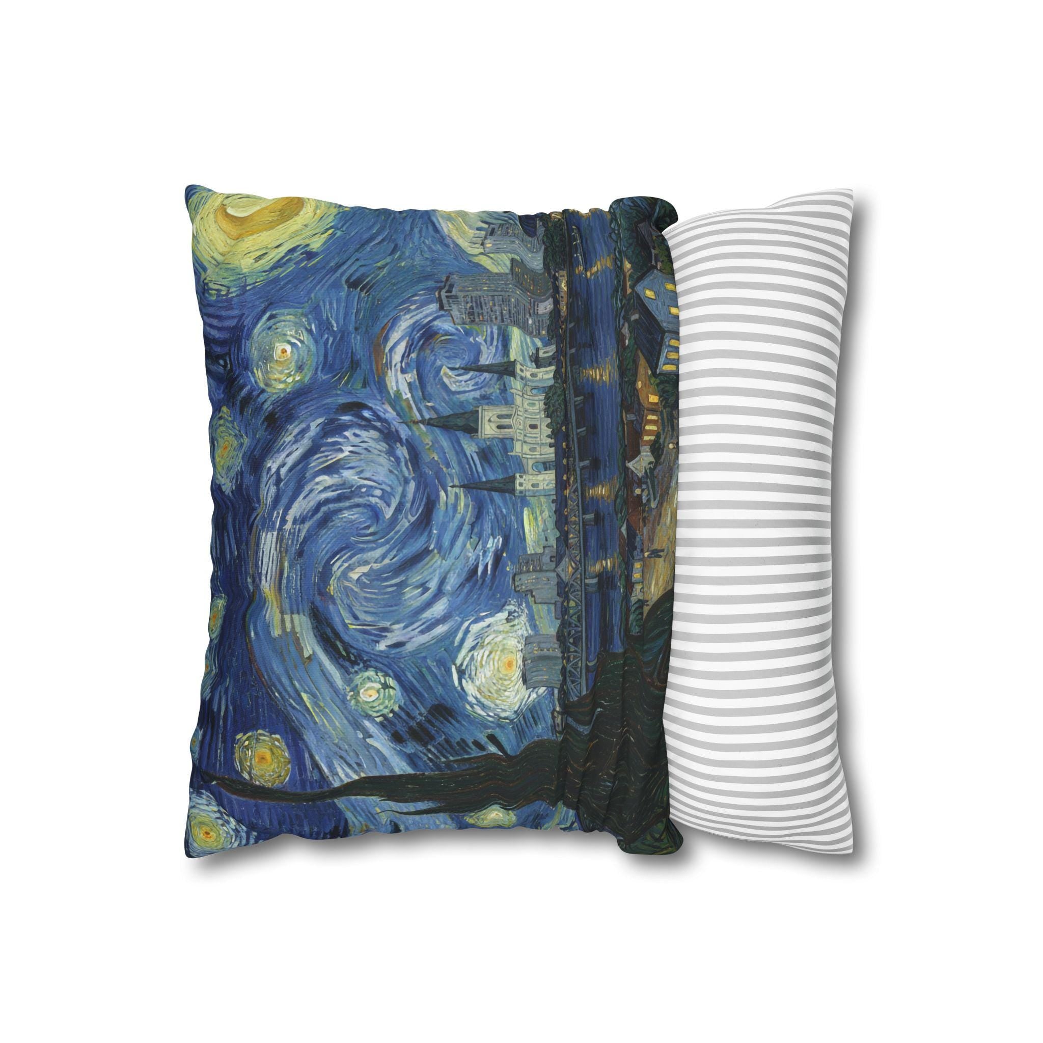 New Orleans Louisiana Pillowcase Starry Night, Van Gogh Throw Pillow Canvas Home Decor Gift