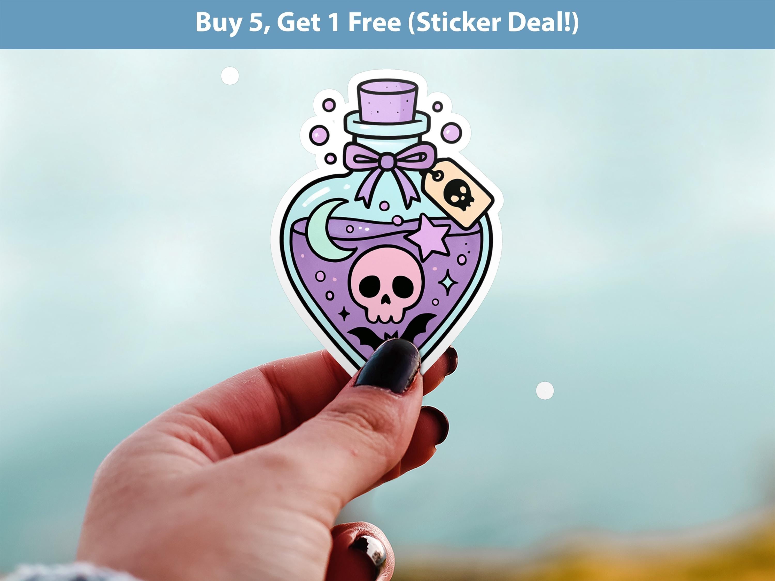 Halloween Pastel Goth Potion Sticker, Cute  Kawaii Halloween Spooky Vinyl Decal