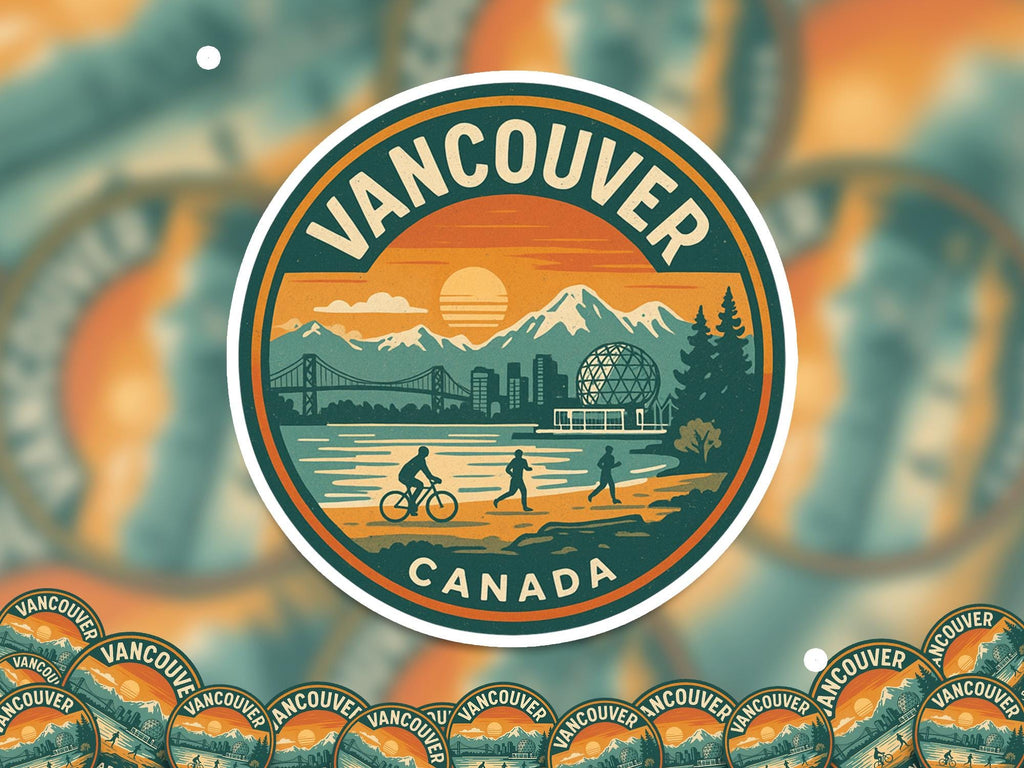 Vancouver Travel Sticker: Retro Waterproof Vinyl Decal for Laptop, Phone, Tumbler