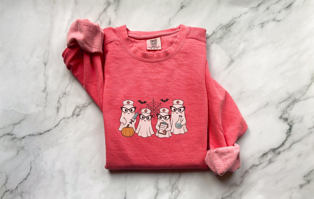 Ghost Nurses Halloween Shirt, Halloween Sweatshirt, Funny Boo Boo Crew Nurse Top, Spooky Night Shift RN Gift for Nurse