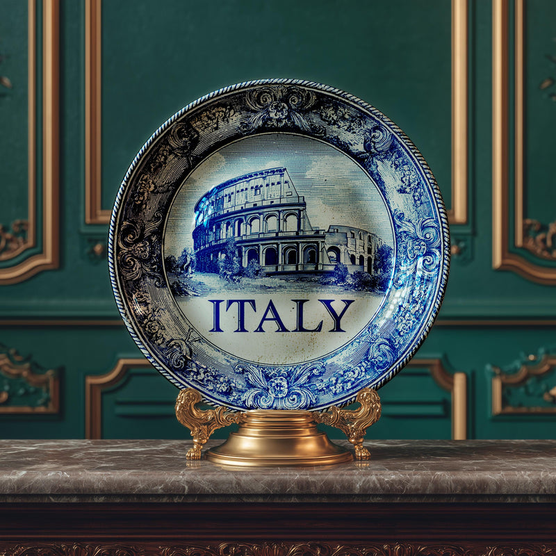 Italy Decorative Plate, Delft Vintage Home Decor Personalized Gift Travel Housewarming