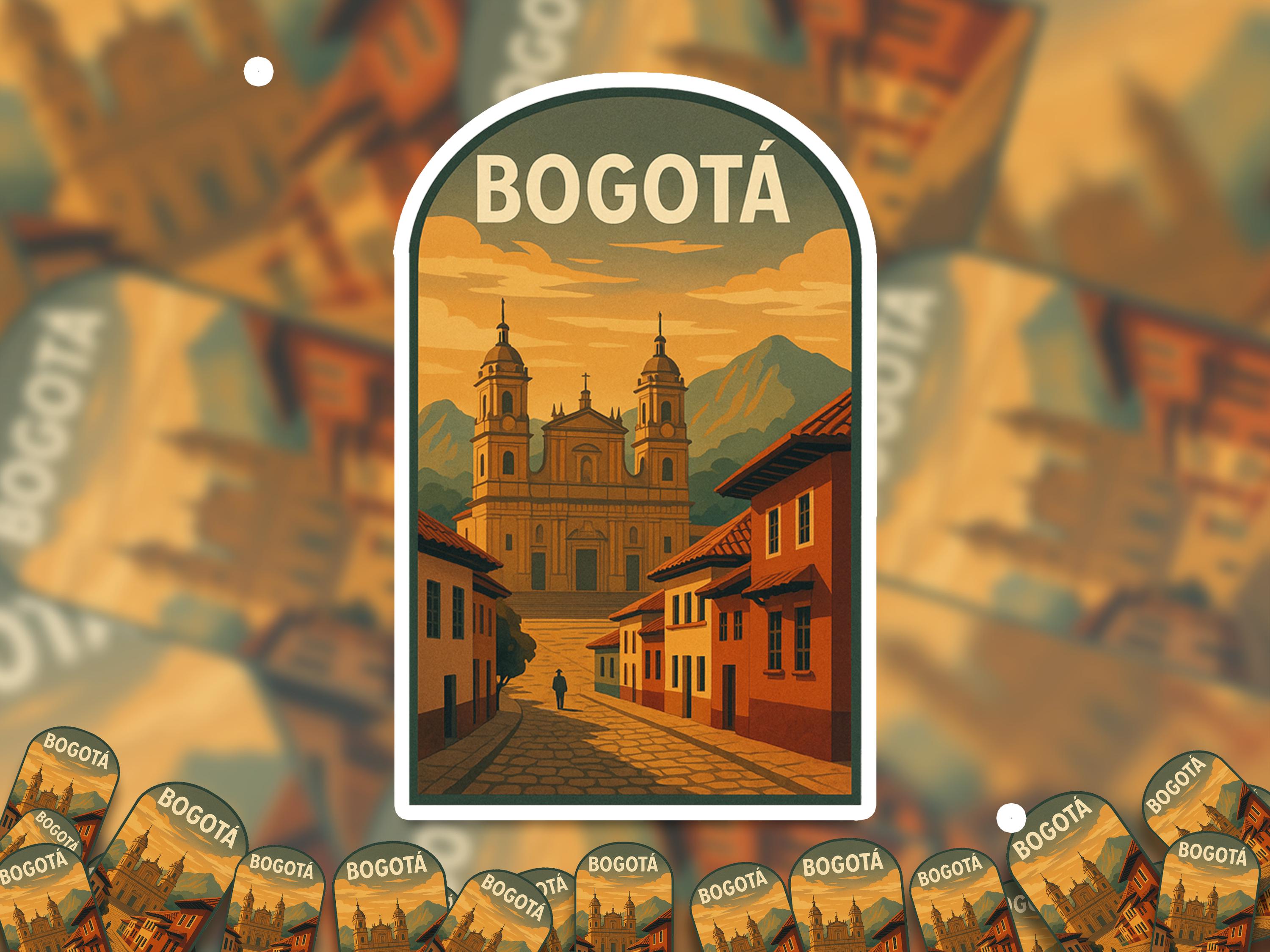 Bogota Sticker, Vintage City Vinyl Decal, Retro Travel Lover Collection, Journal Scrapbook