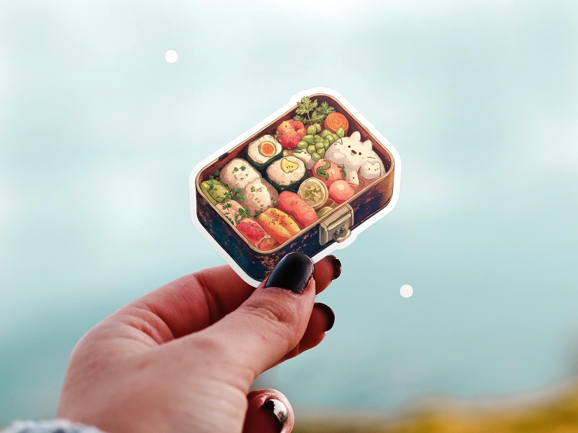 Kawaii Sushi Bento Box Stickers: Waterproof Vinyl Decals