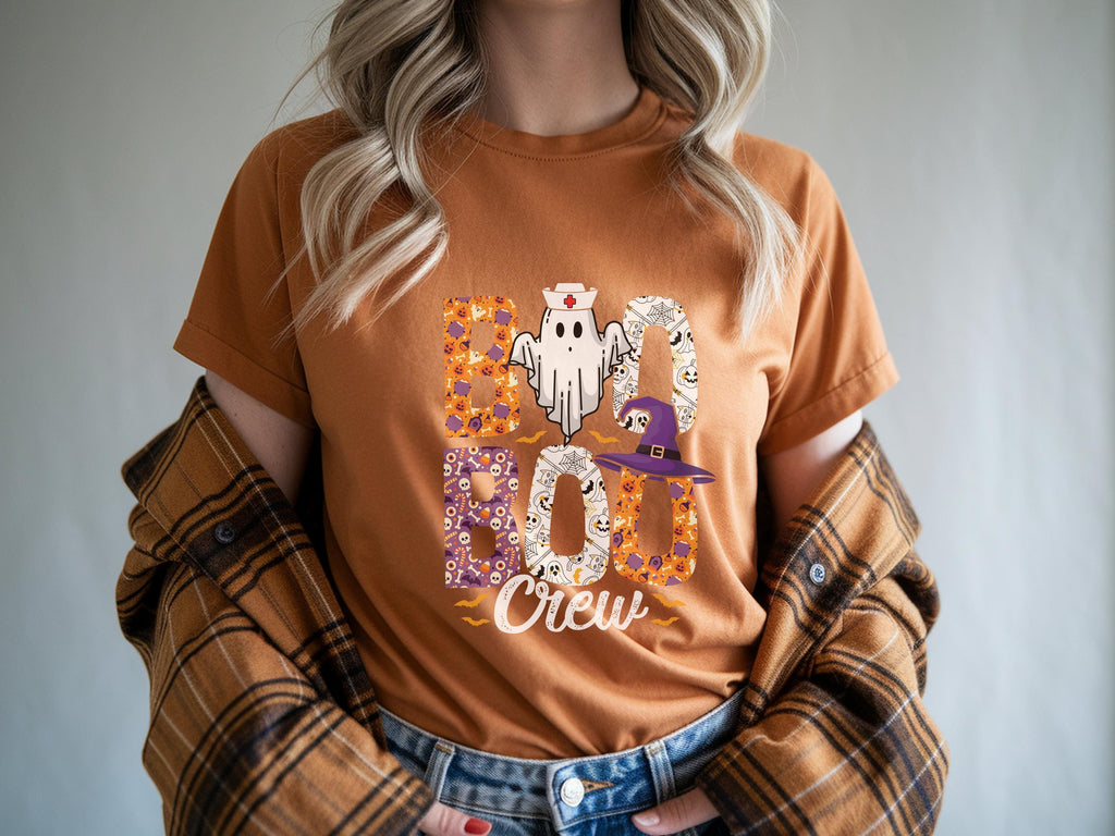 Witch Boo Boo Crew Halloween Nurse shirt, Medical crew Cute Ghost Sweatshirt, Funny Fall Spooky Season Gift for Nurse or Healthcare Worker