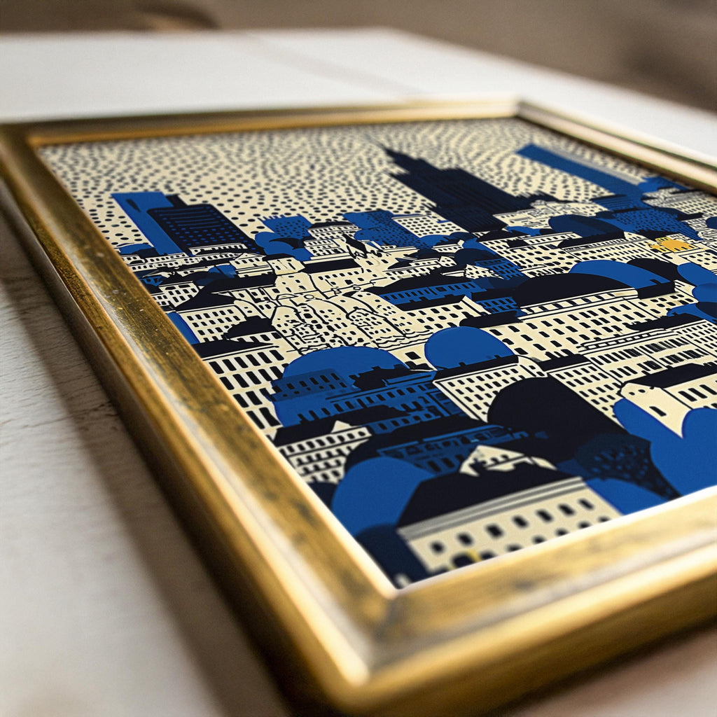 Warsaw Poland Wall Art Print, Pop Art Modern Large Size Poster Travel Gift Canvas