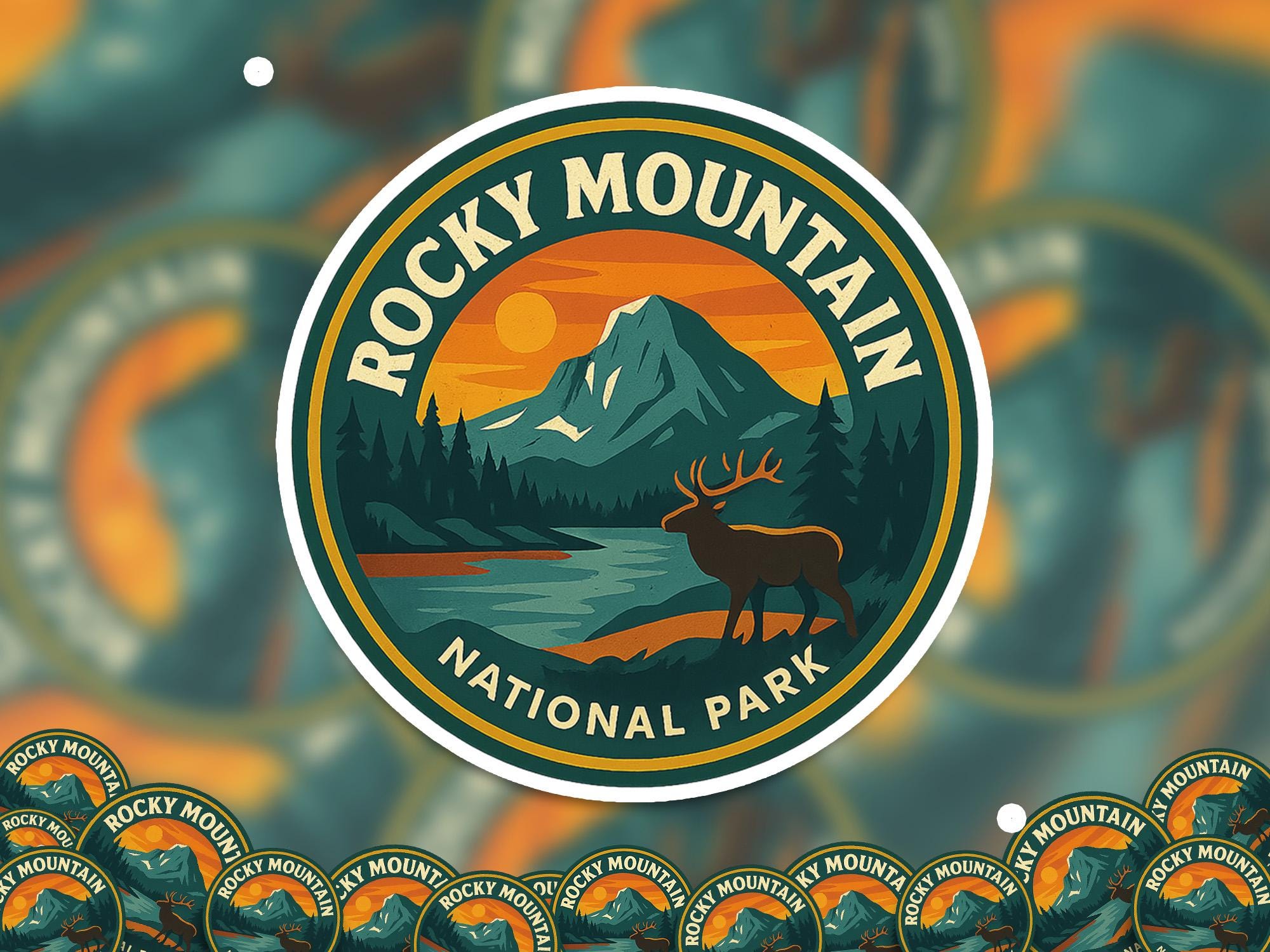Rocky Mountain National Park Sticker, Retro Vinyl Waterproof Decal, Vintage USA Travel Collection