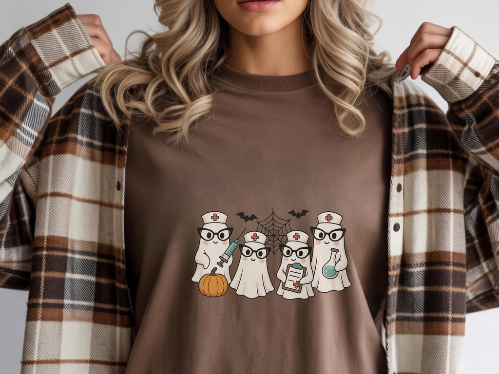Ghost Nurses Halloween Shirt, Halloween Sweatshirt, Funny Boo Boo Crew Nurse Top, Spooky Night Shift RN Gift for Nurse