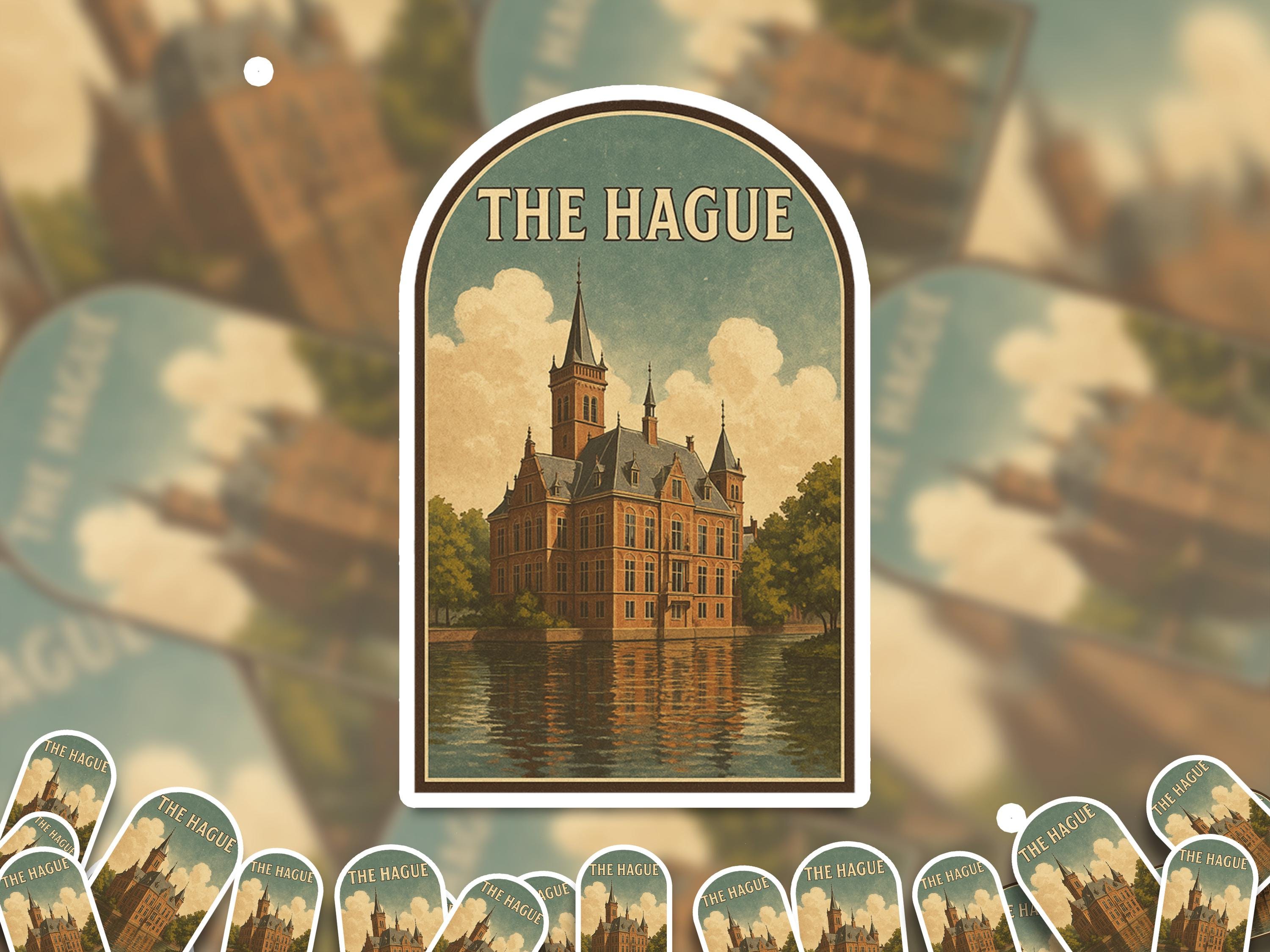The Hague Netherlands Sticker, Vintage City Vinyl Decal, Retro Travel Lover Collection, Journal Scrapbook