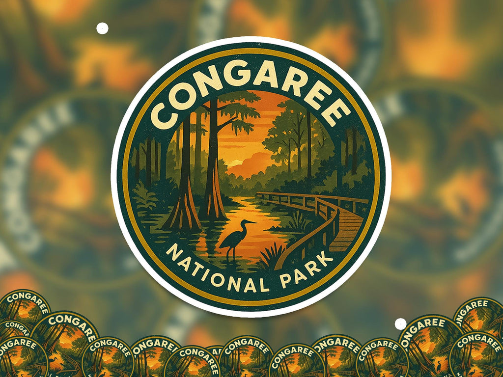 Congaree National Park Sticker, Retro Vinyl Waterproof Decal, Vintage USA Travel Collection