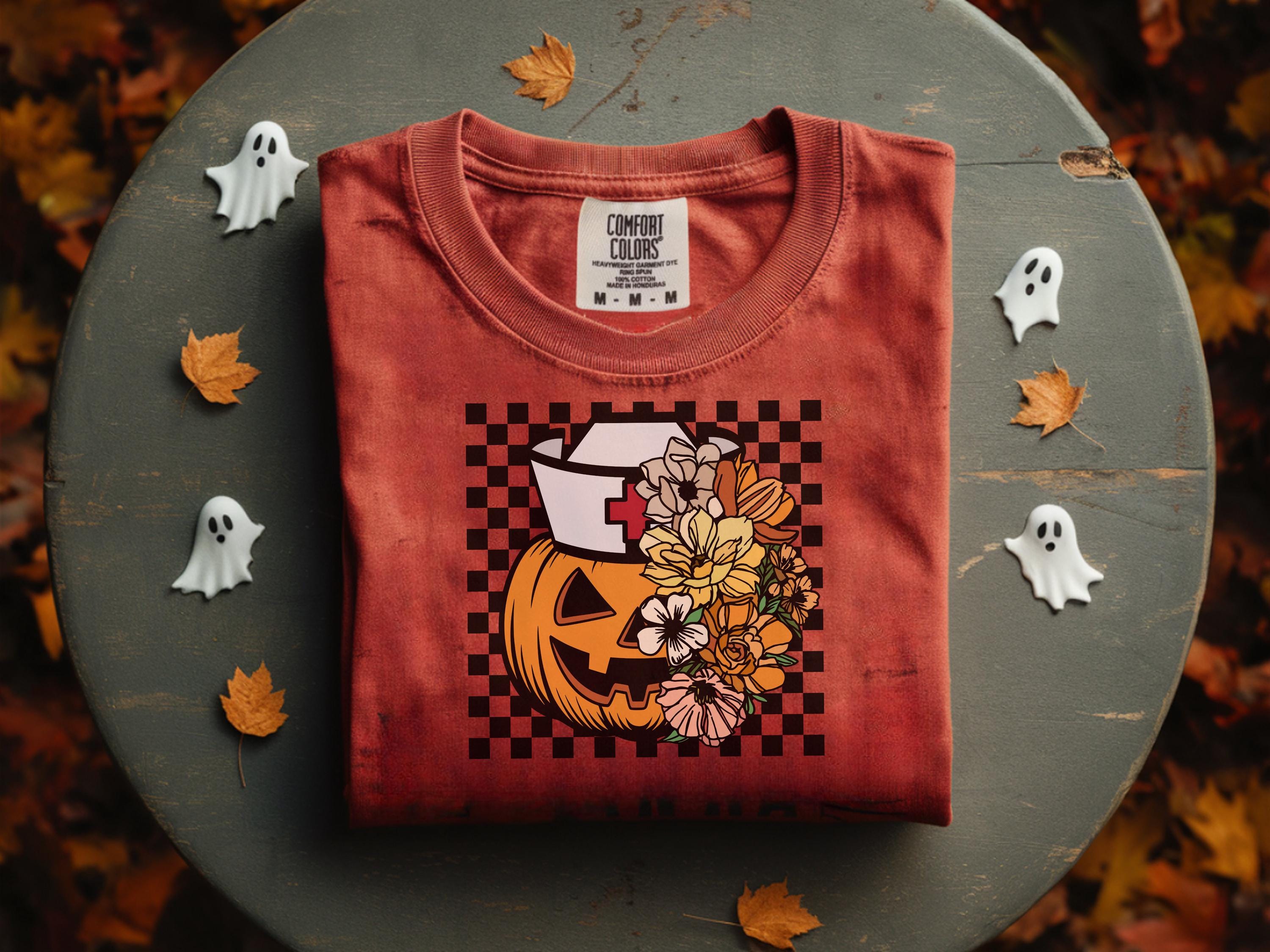 Halloween Nurse Sweatshirt, Pumpkin Ghost RN Shirt, Cute Spooky Nurse Top, Fall Nurse Outfit, Gift for Nurse, Halloween RN Apparel