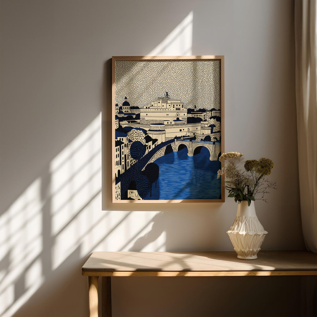 Castel Sant'Angelo Italy Wall Art Print, Pop Art Modern Poster Travel gift