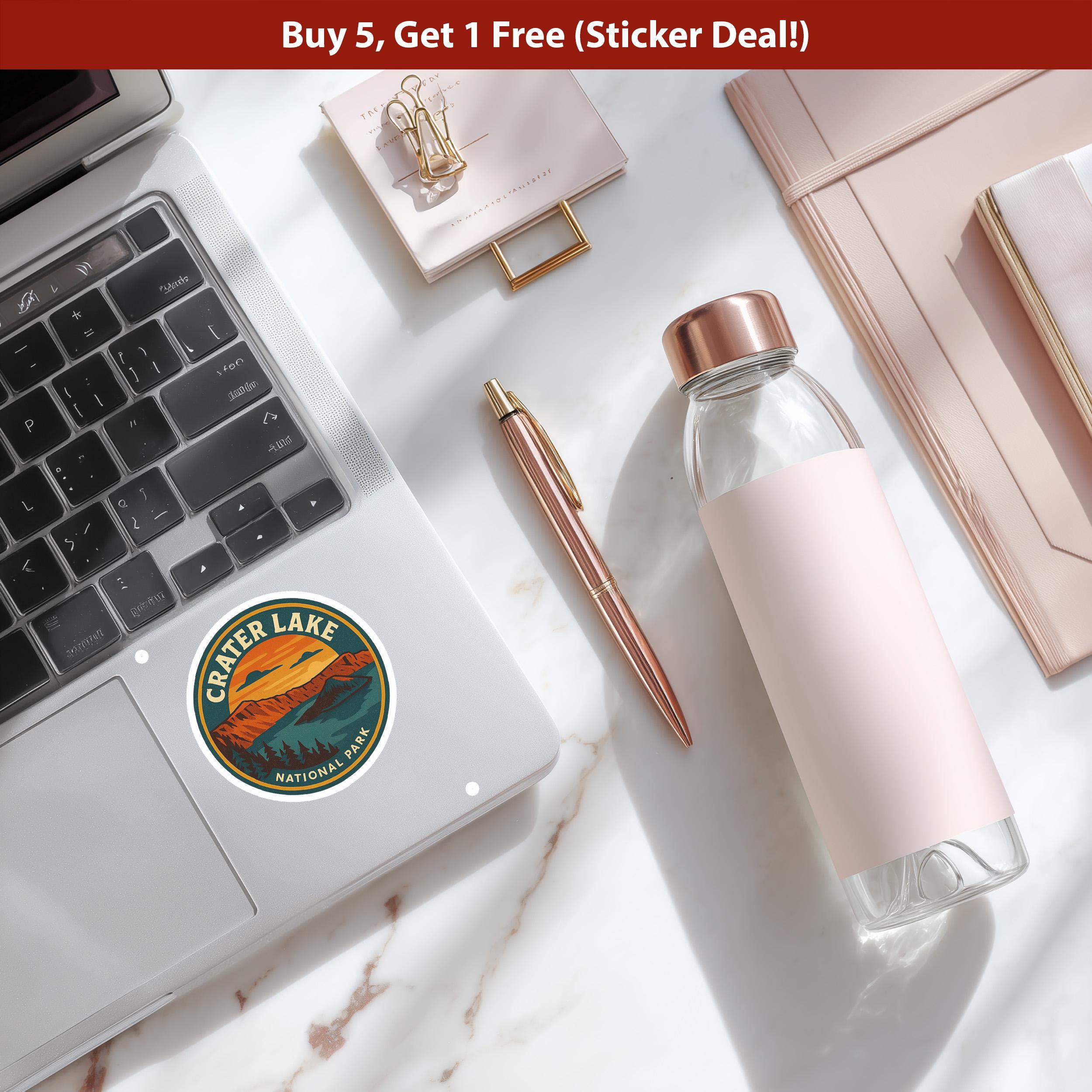 Crater Lake National Park Sticker, Retro Vinyl Waterproof Decal, Vintage USA Travel Collection