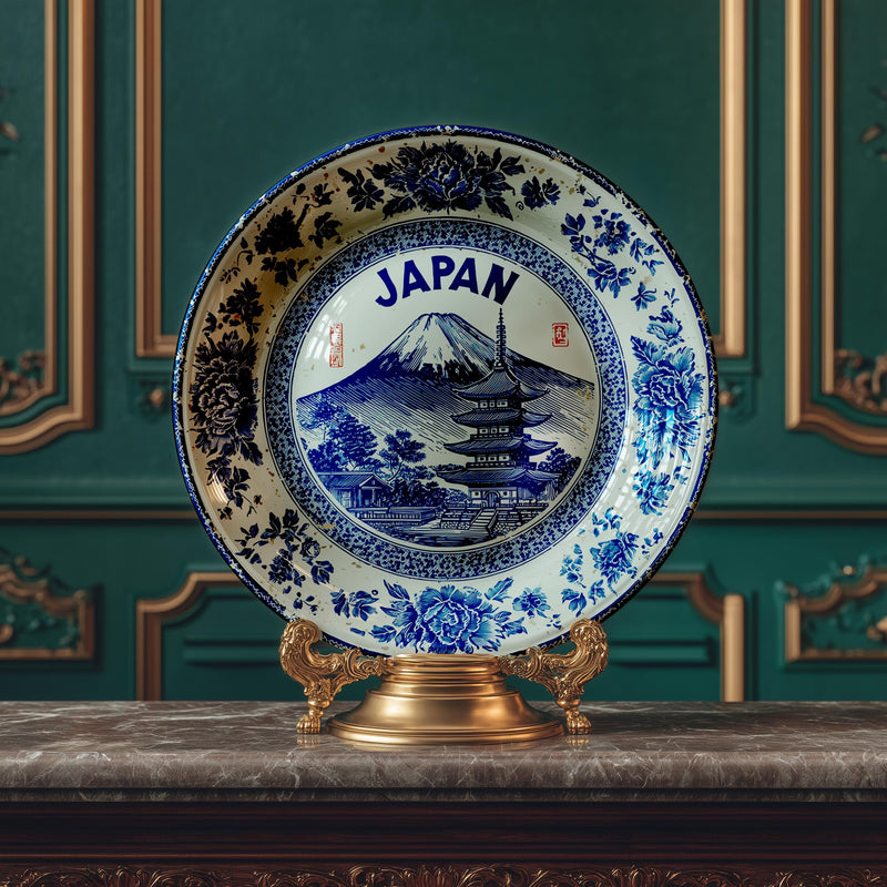 Japan Decorative Plate, Delft Vintage Home Decor Personalized Gift Travel Housewarming Japanese gift