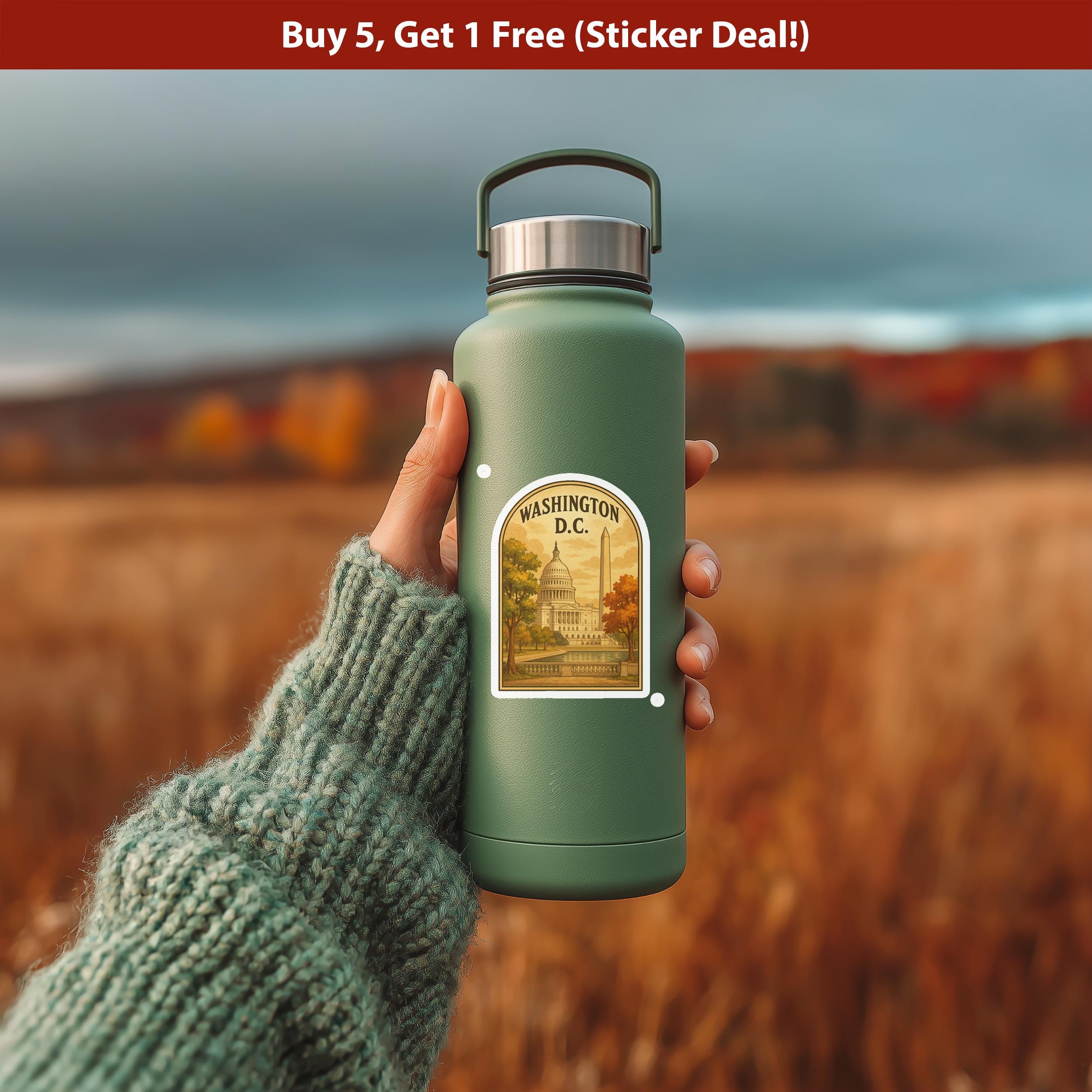 Washington Sticker, Vintage City Vinyl Decal, Retro Travel Lover Collection, Journal Scrapbook