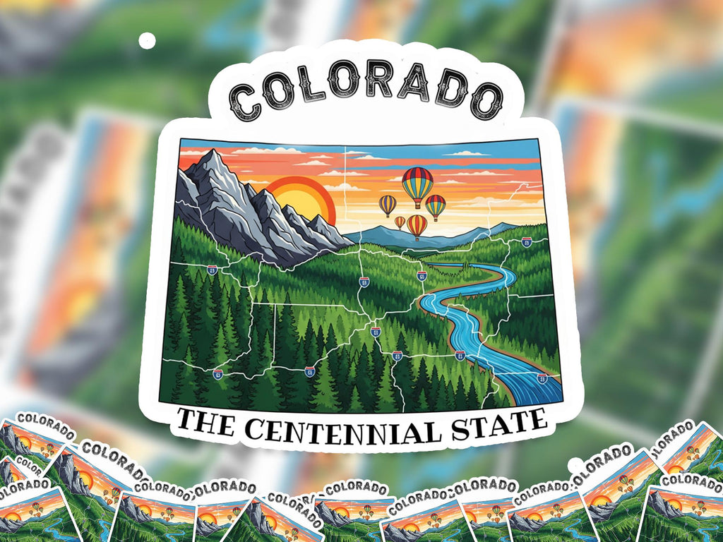 Colorado State Sticker, USA Kiss-Cut Vinyl, Landmark Waterproof Decal, United States Travel Collection