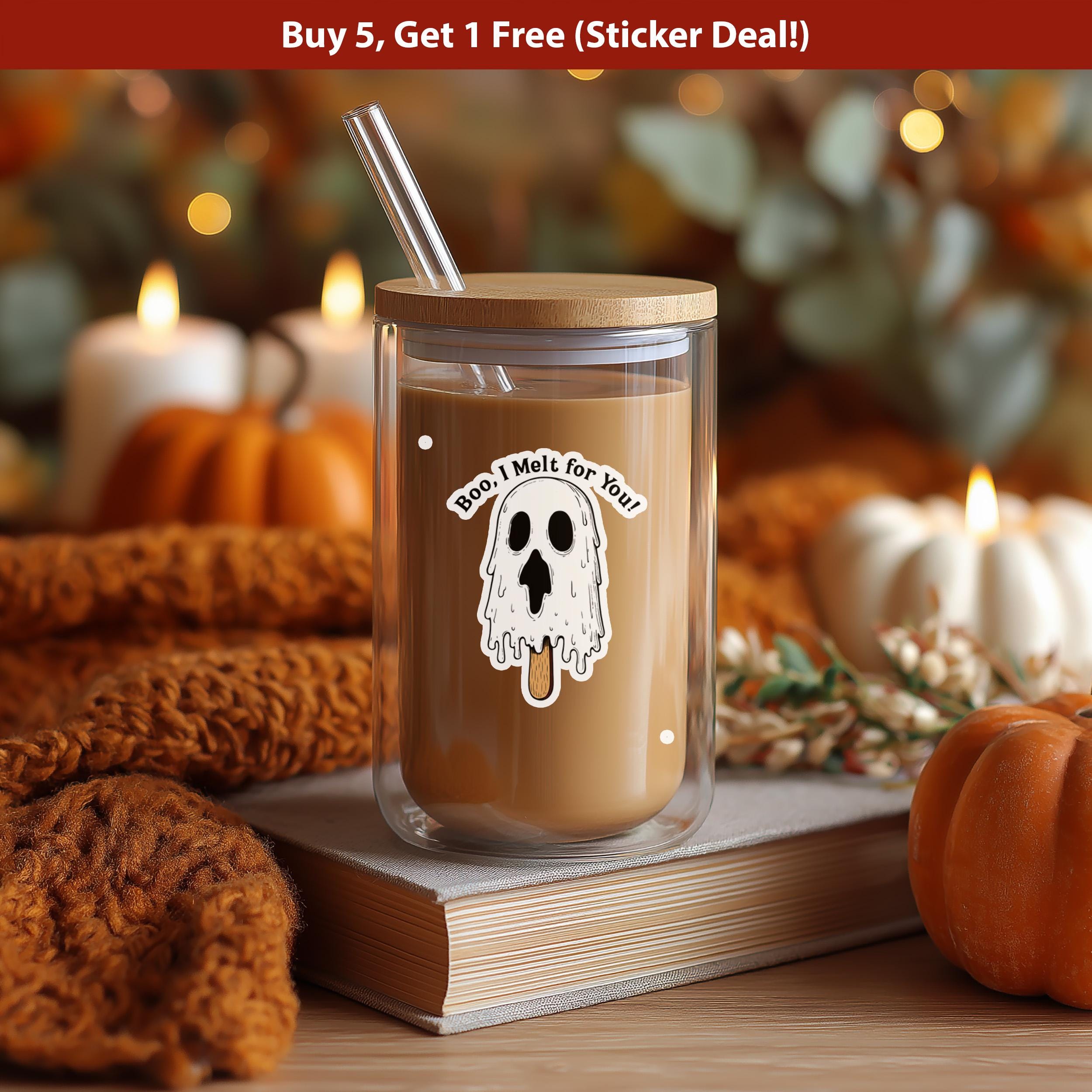 Boo I Melt for You Sticker, Halloween Ghost Decal for scrapbook, kindle