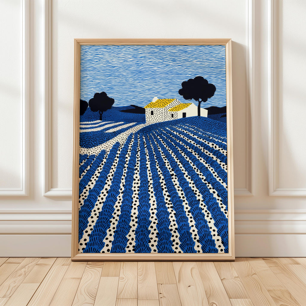 Provence Lavender Farm Wall Art, French Landscape Field Modern Print, France Poster Travel Gift