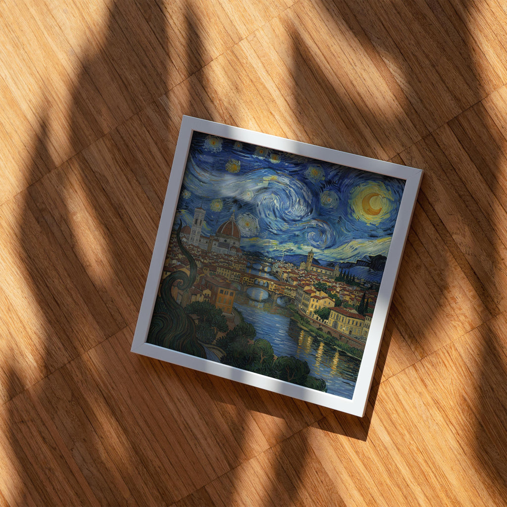 Florence Italy Starry Night Wall Art, Van Gogh Print, Travel Gift Home Decor