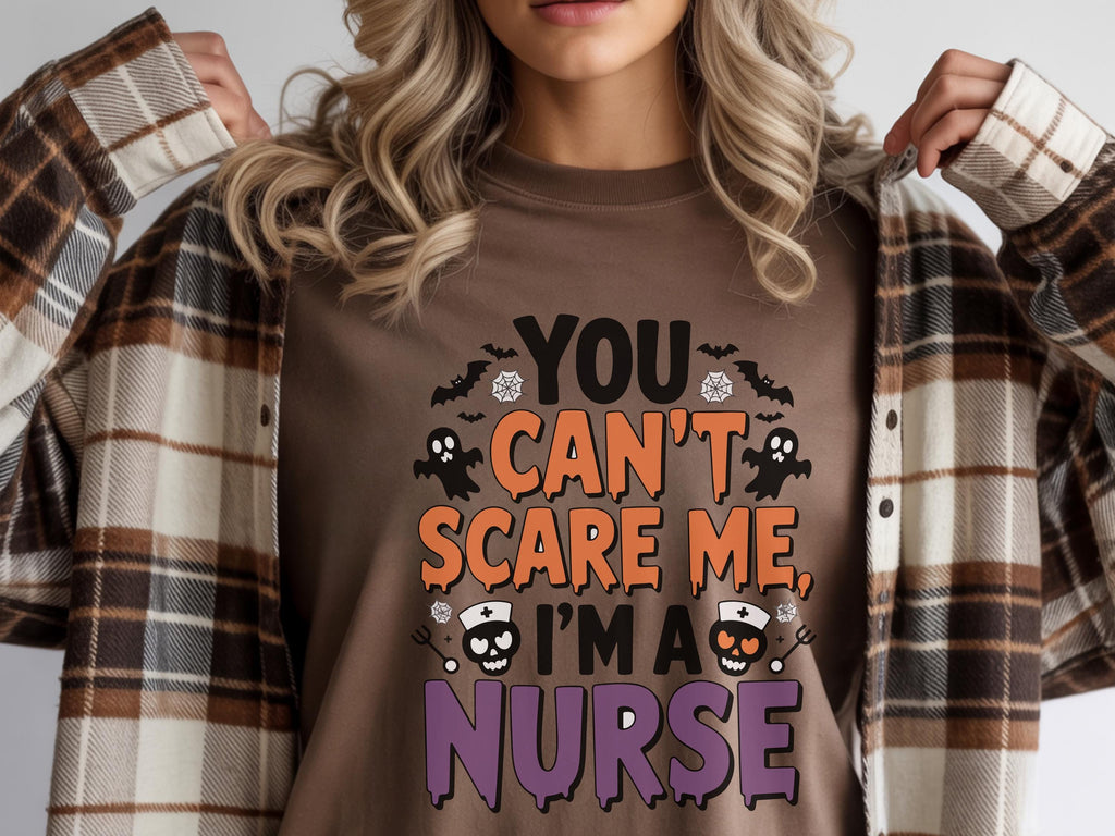 Funny Halloween Nurse Sweatshirt: Spooky RN Top, Ghosts & Bats