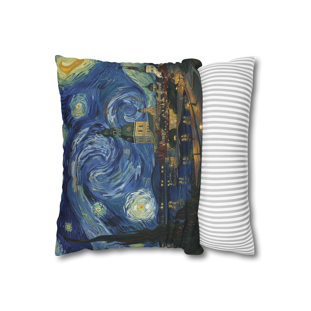 Riga Latvia Pillowcase Starry Night, Van Gogh Throw Pillow Canvas Home Decor Gift