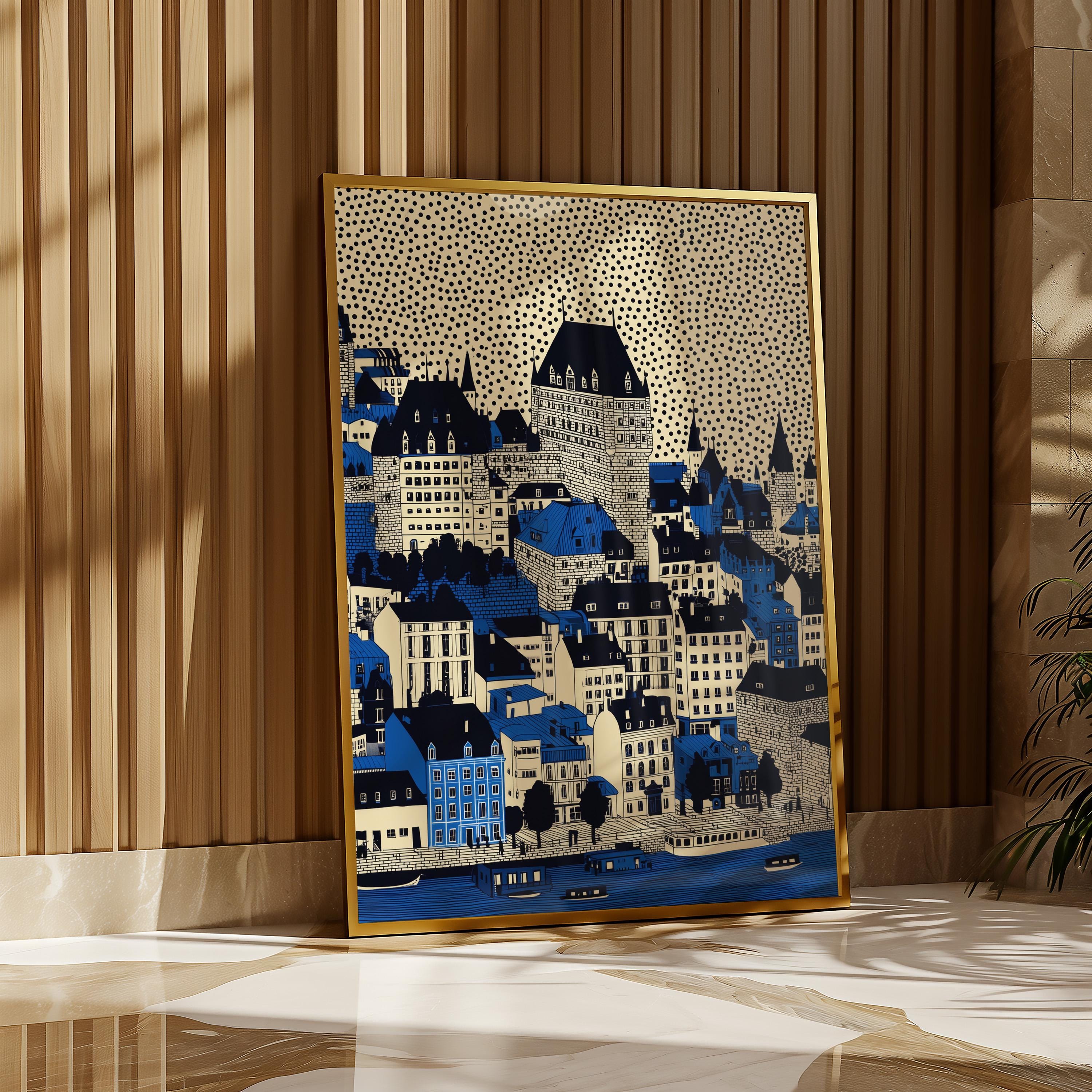 Quebec Wall Art Print, Pop Art Modern Large Size Poster Travel Gift Canvas Canada