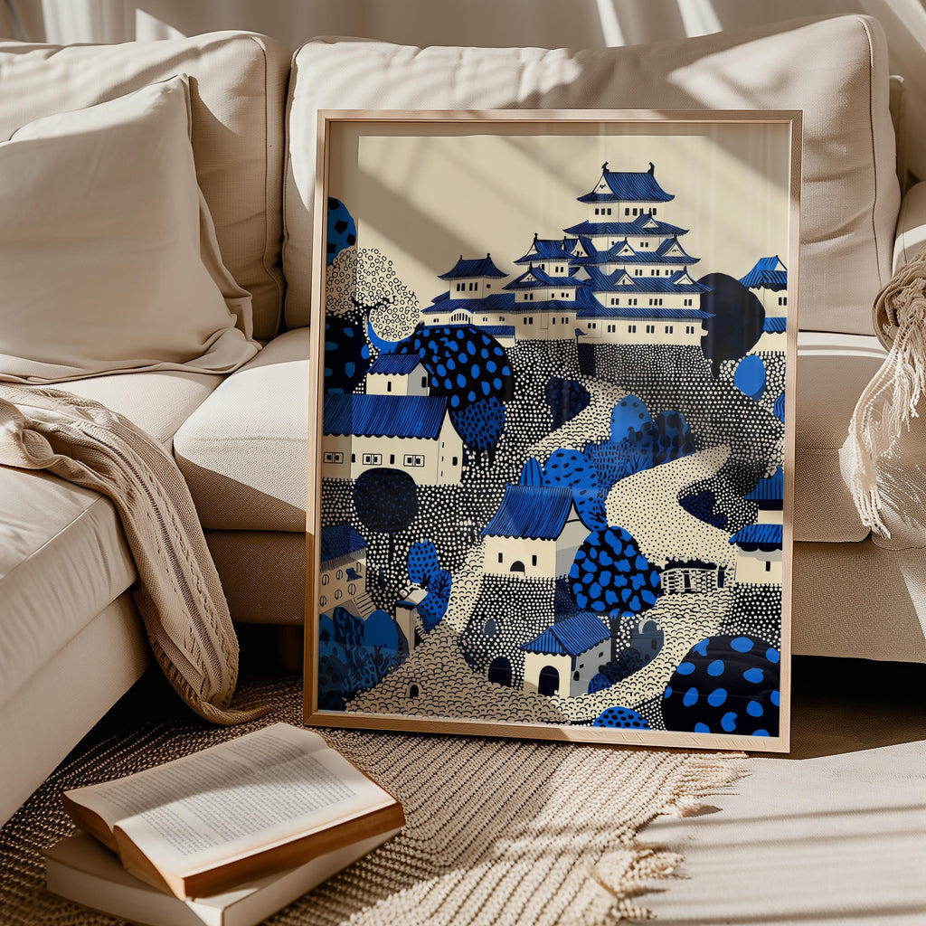 Himeji Castle Japan Wall Art Print, Pop Art Modern Poster Japanese Travel Gift Canvas