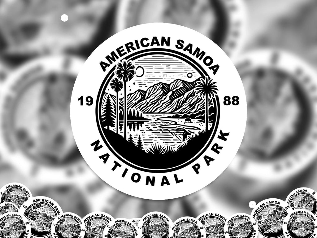 American Samoa National Park Sticker, Kiss-Cut Vinyl, Waterproof USA Decal Badge Collection