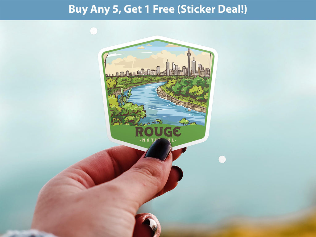 Rouge National Park Sticker, Vinyl Canada Ontario, Retro Water Bottle Decal Hiking