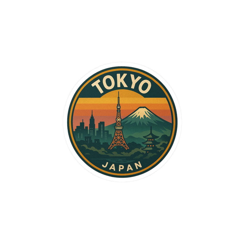 Tokyo City Vinyl Sticker: Retro Japan Travel Decal