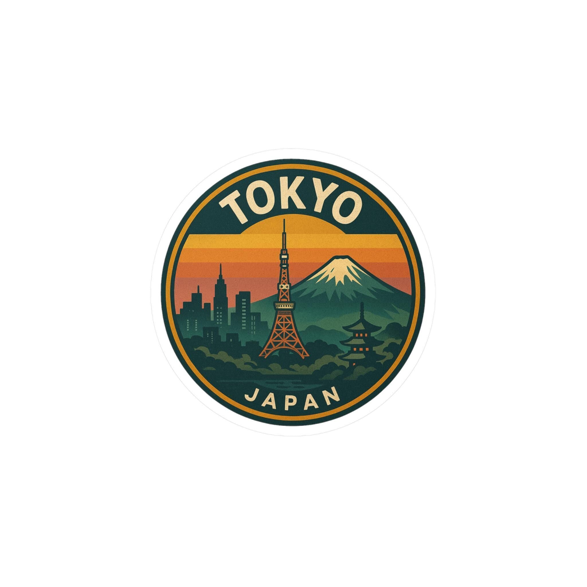 Tokyo City Vinyl Sticker: Retro Japan Travel Decal