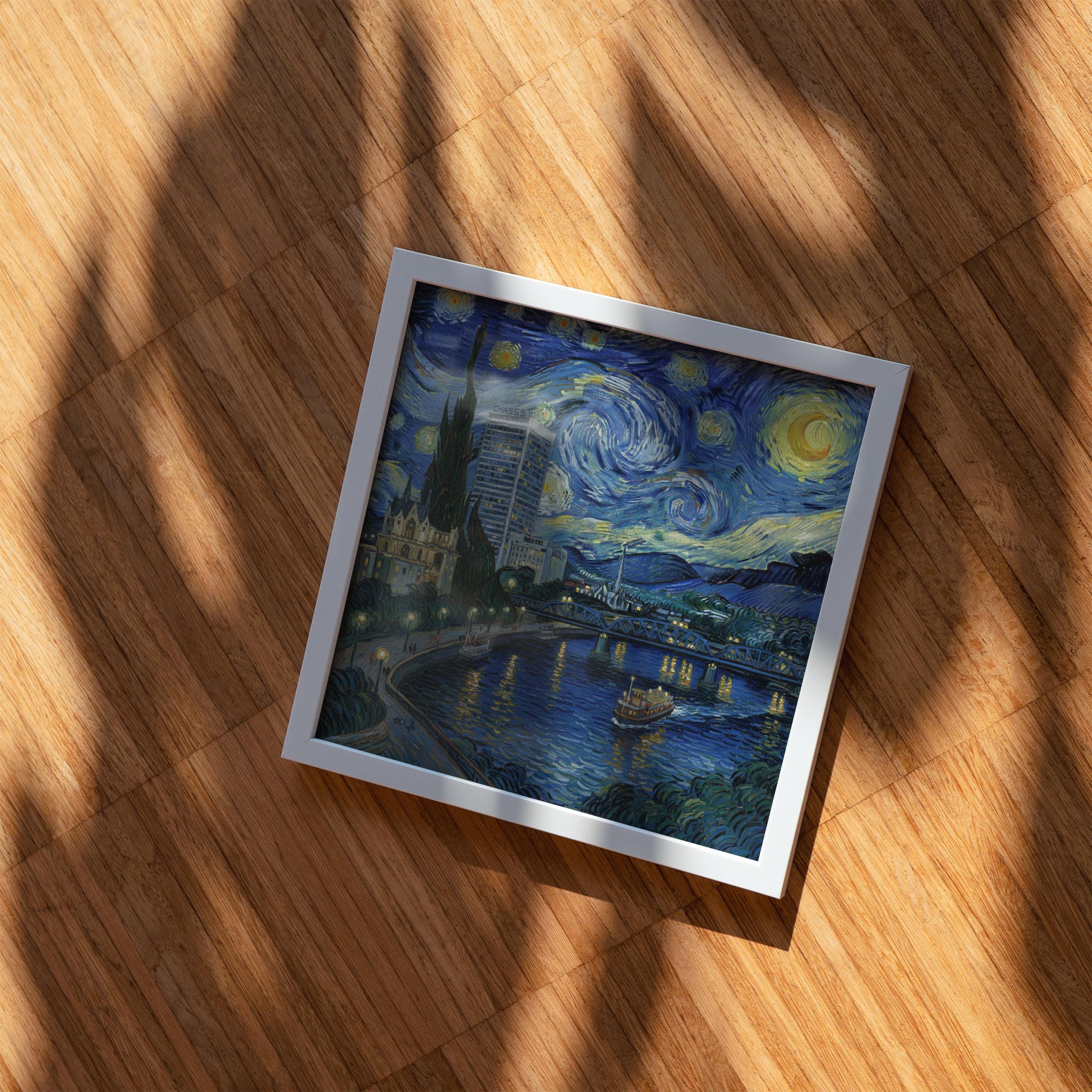 Wilmington Delaware Starry Night Wall Art, Van Gogh Print, Travel Gift Home Decor