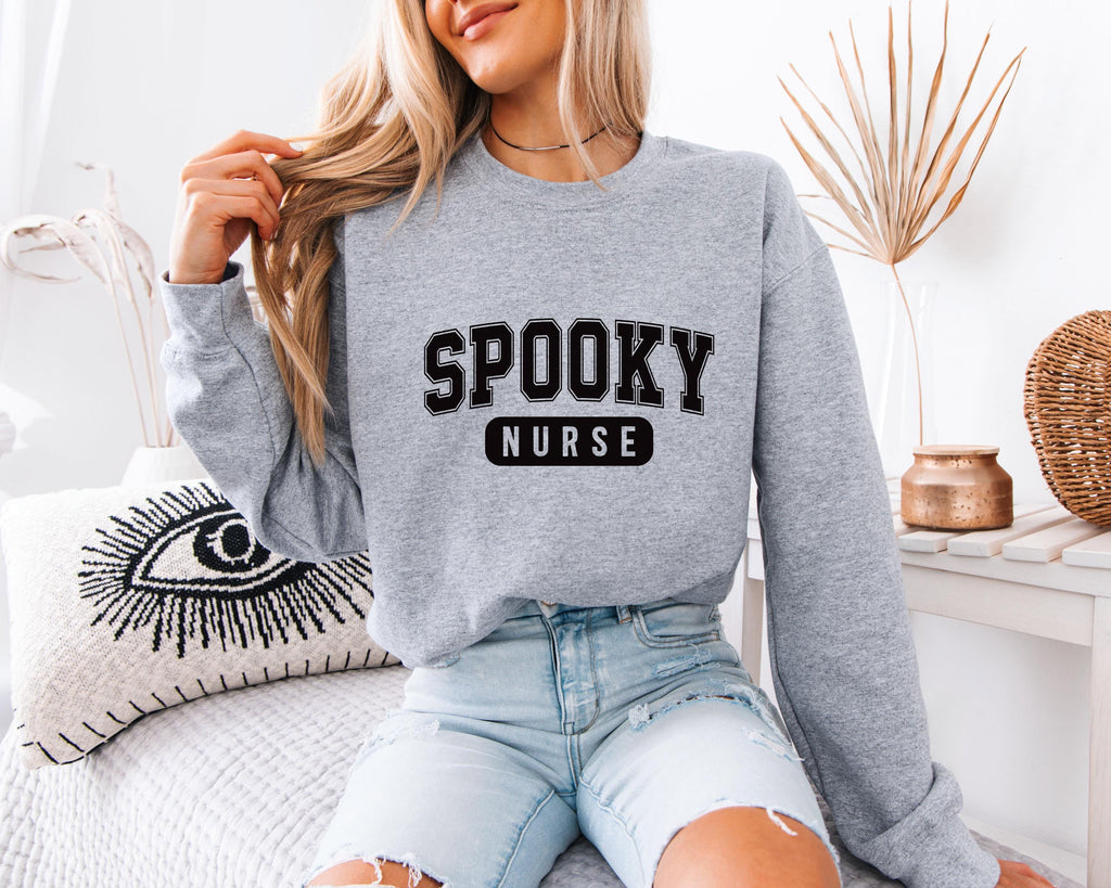 Spooky Nurse Halloween Sweatshirt, Halloween Gift for Nurse Sweater, Nurse Spooky , Nurse Halloween Boo Boo Crew
