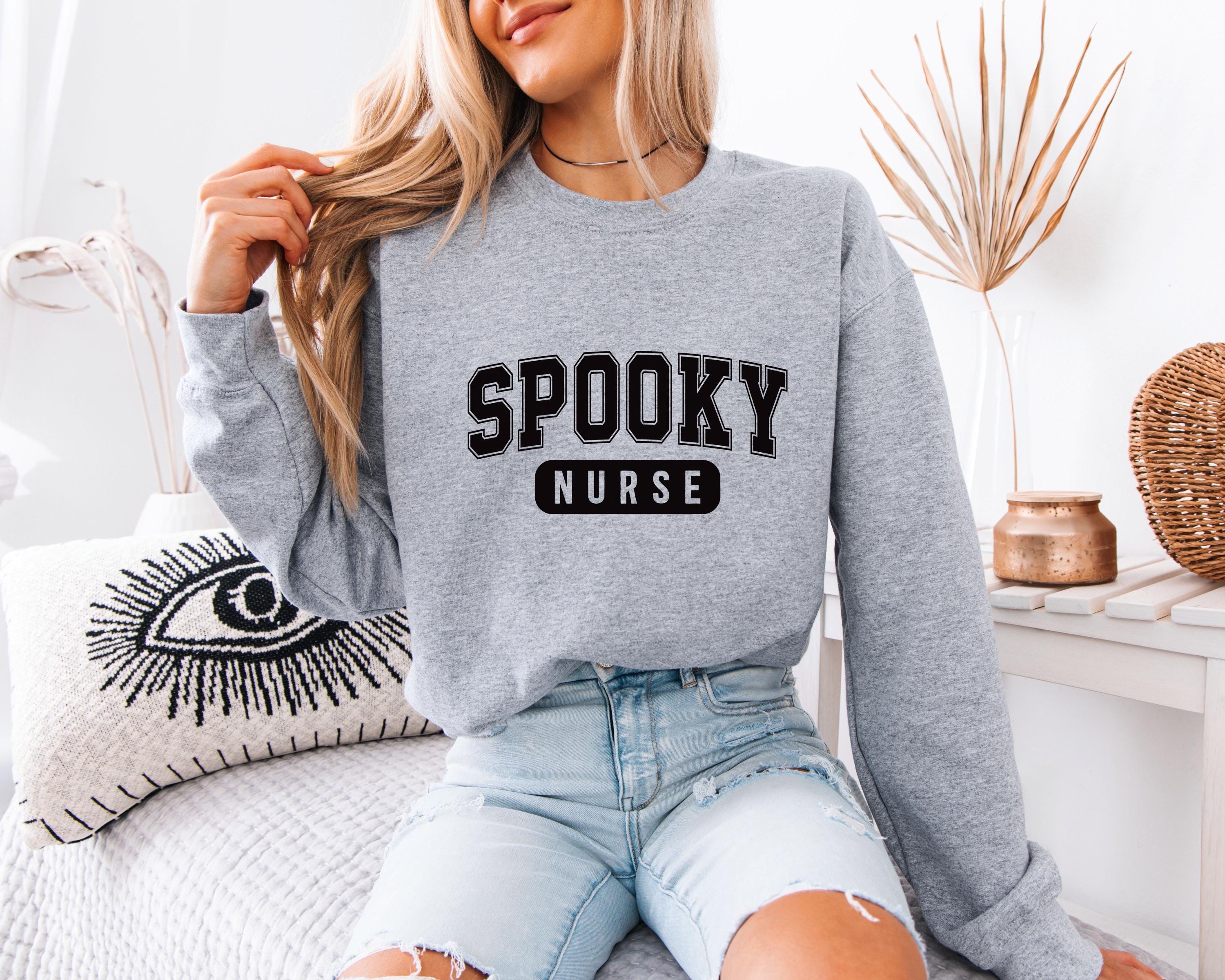 Spooky Nurse Halloween Sweatshirt, Halloween Gift for Nurse Sweater, Nurse Spooky , Nurse Halloween Boo Boo Crew