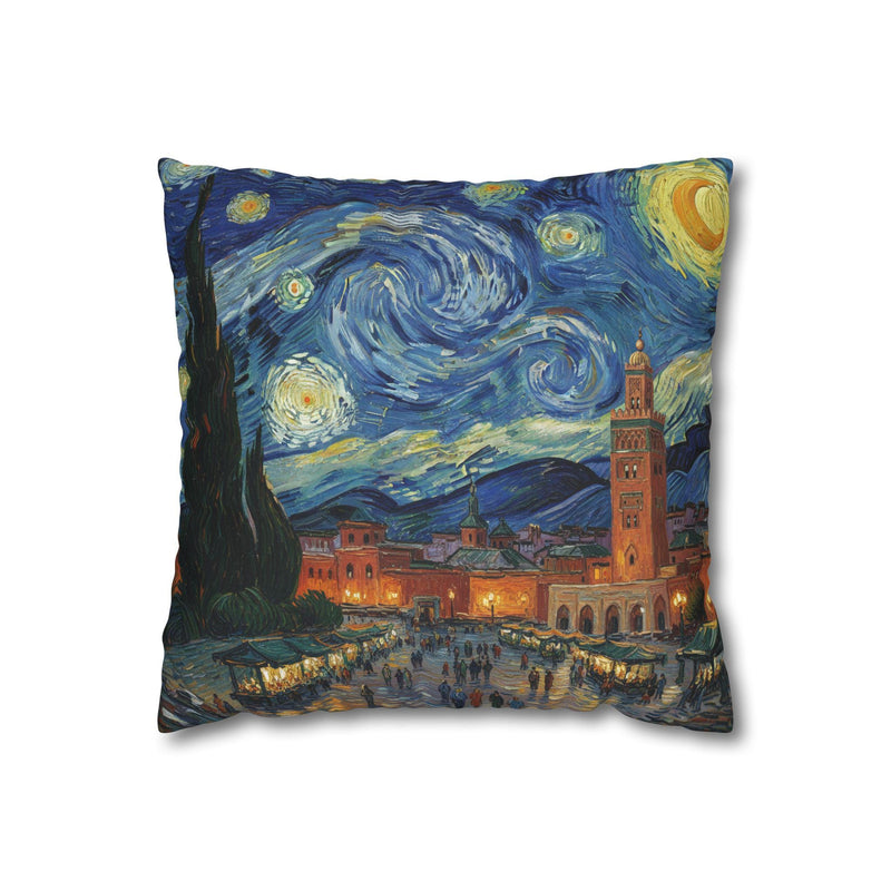 Marrakech Morocco Pillowcase Starry Night, Van Gogh Throw Pillow Canvas Home Decor Gift