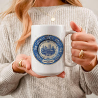 New Orleans Louisiana Mug, Custom Delft Style cup, Personalized Vintage Travel City Gift