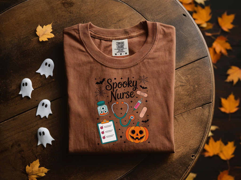Spooky Nurse Halloween Sweatshirt: Funny Pumpkin & Bats RN Outfit